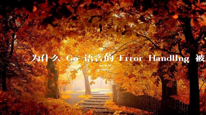 为什么 Go 语言的 Error Handling 被某些人认为是一个败笔？