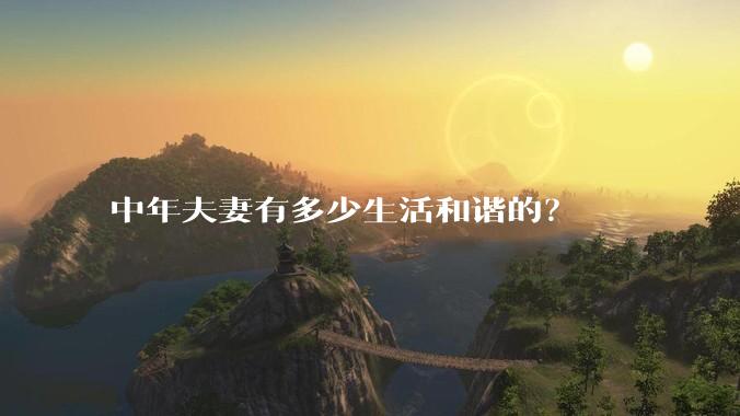 中年夫妻有多少生活和谐的？